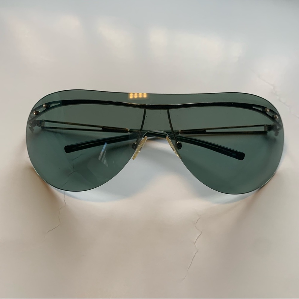 Y2K Vintage Giorgio Armani Blue tinted Sunglasses with Rhinestone Accents Unisex
